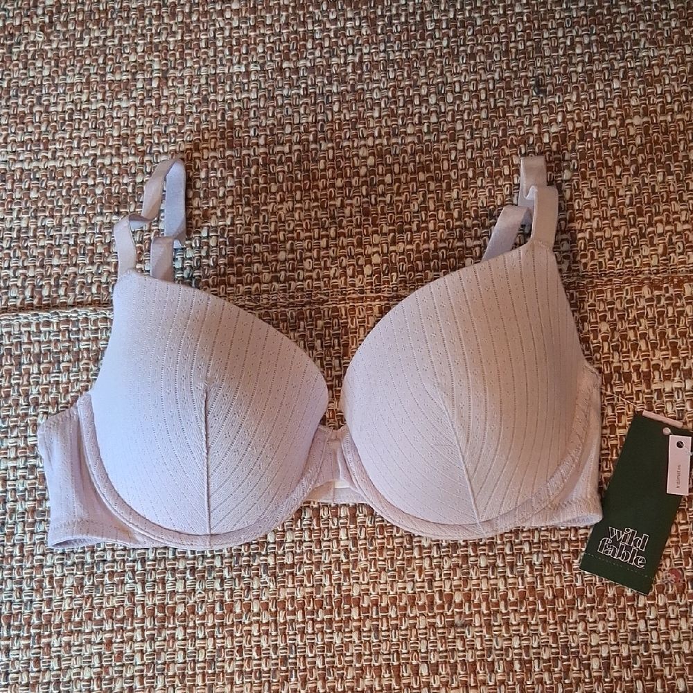 Wild Fable Intimates Lightly Lined Pointelle Bra Purple Lilac 34C New With Tags